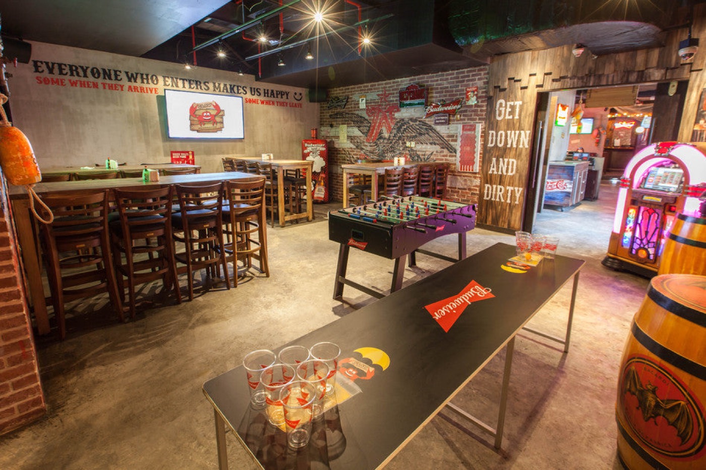 Beer pong and games room