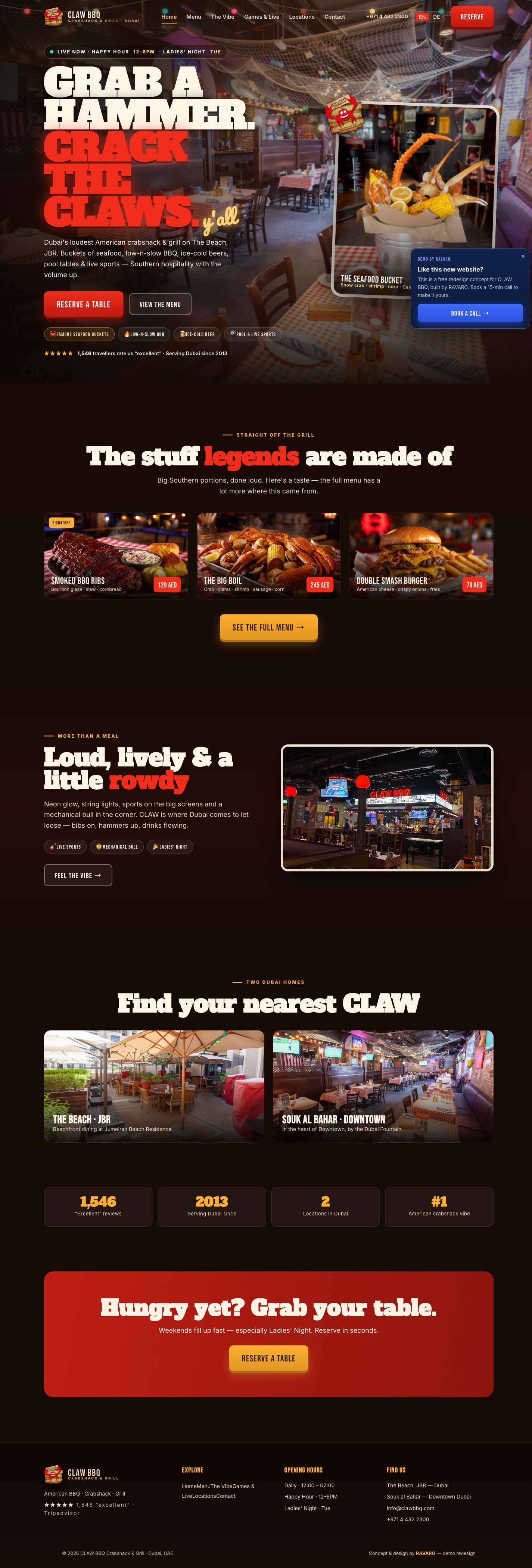 New CLAW BBQ website by RAVARO